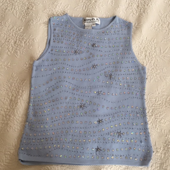 Tops - Baby Blue Top with Sequins